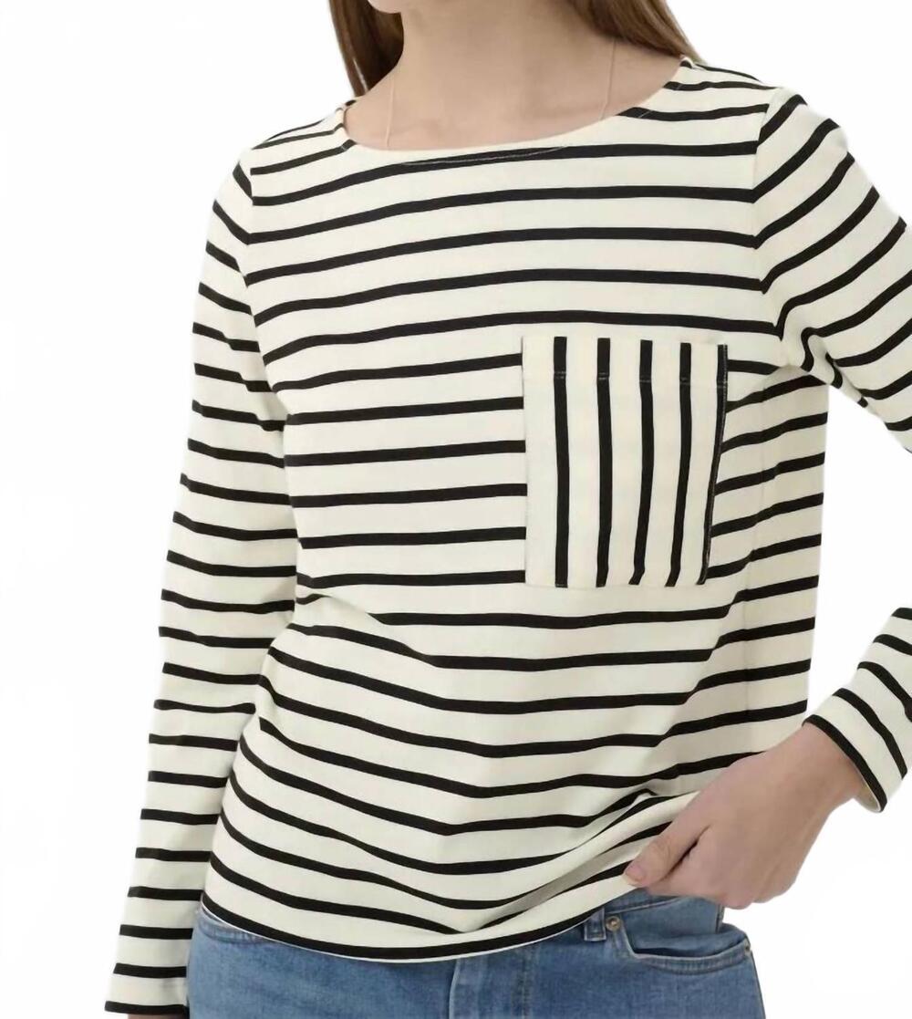 NEW INWEAR della long sleeve t shirt in whisper white with black stripe